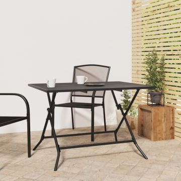 vidaXL Sodo staliukas, antracito, 110x80x72cm, plienas, tinklinis