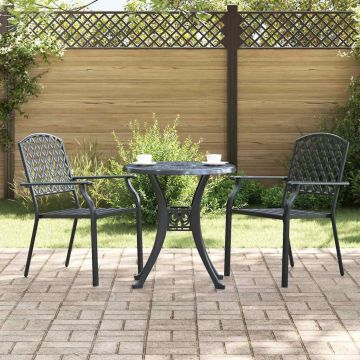 vidaXL Sodo Kėdė 2 pcs Antracitas 56 x 65 x 89 cm Plienas