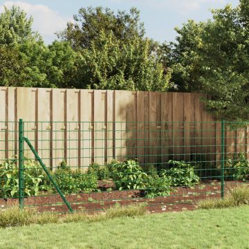 vidaXL Vielinė tinklinė tvora su smaigais, žalios spalvos, 1x10m
