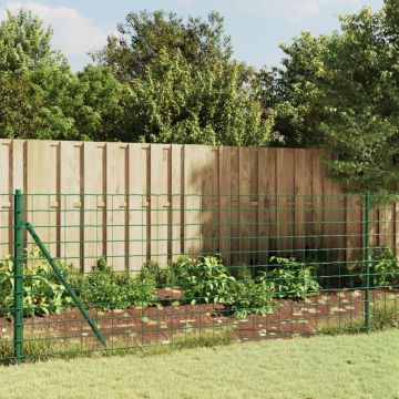 vidaXL Vielinė tinklinė tvora su smaigais, žalios spalvos, 1x10m