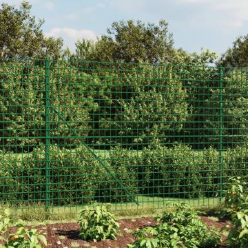 vidaXL Vielinė tinklinė tvora su flanšais, žalios spalvos, 1,4x25 m