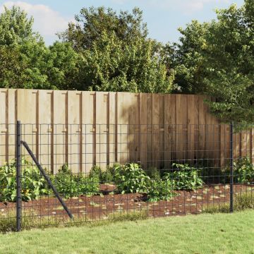 vidaXL Vielinė tinklinė tvora, antracito, 1x25m, galvanizuotas plienas