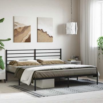 vidaXL Metalinis lovos rėmas su galvūgaliu, juodos spalvos, 180x200cm