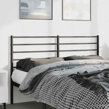 vidaXL Metalinis pakaitinis galvūgalis, juodos spalvos, 135cm
