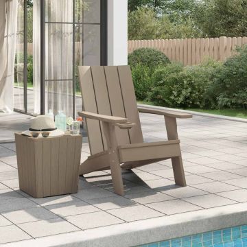 vidaXL Sodo adirondack kėdė, šviesiai ruda, 75x88,5x89,5cm, PP