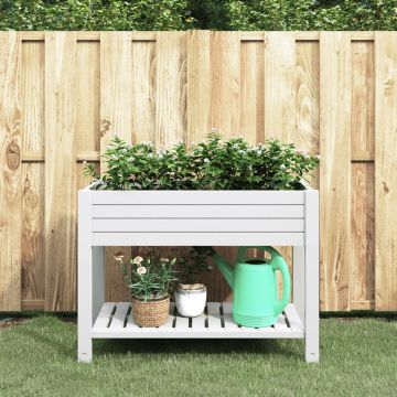 vidaXL Aukštas sodo lovelis, baltas, 110x45x79cm, polipropilenas