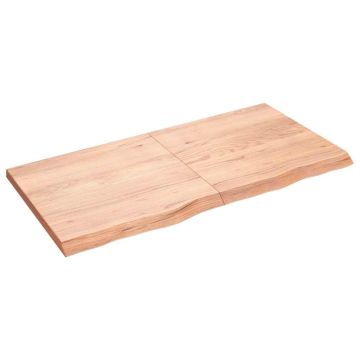 vidaXL Sieninė lentyna, šviesiai ruda, 120x60x(2-4) cm, ąžuolo masyvas