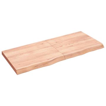 vidaXL Sieninė lentyna, šviesiai ruda, 140x60x(2-6) cm, ąžuolo masyva6