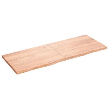 vidaXL Sieninė lentyna, šviesiai ruda, 160x60x(2-4) cm, ąžuolo masyvas
