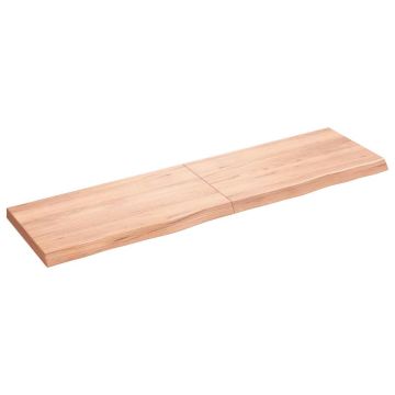 vidaXL Sieninė lentyna, šviesiai ruda, 180x50x(2-6) cm, ąžuolo masyvas