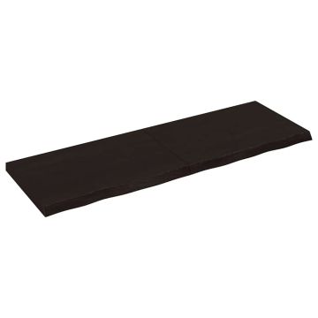 vidaXL Sieninė lentyna, tamsiai ruda, 120x40x(2-4) cm, ąžuolo masyvas