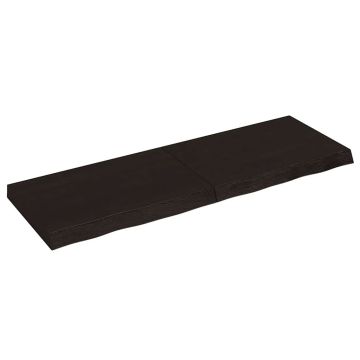 vidaXL Sieninė lentyna, tamsiai ruda, 120x40x(2-6) cm, ąžuolo masyvas
