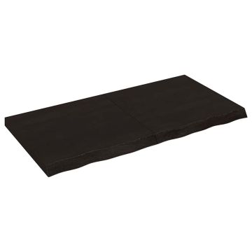 vidaXL Sieninė lentyna, tamsiai ruda, 120x60x(2-6) cm, ąžuolo masyvas