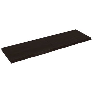 vidaXL Sieninė lentyna, tamsiai ruda, 200x60x(2-6) cm, ąžuolo masyvas