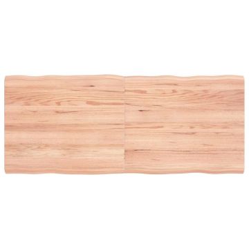vidaXL Stalviršis, šviesiai rudas, 120x50x(2-4) cm, medienos masyvas