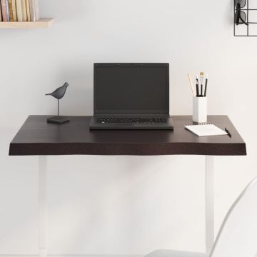 vidaXL Stalviršis, tamsiai ruda, 80x60x(2-4) cm, medienos masyvas