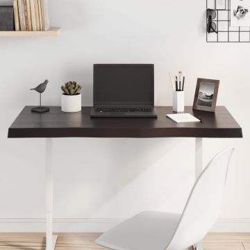 vidaXL Stalviršis, tamsiai ruda, 100x40x(2-4) cm, medienos masyvas