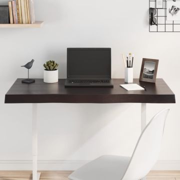 vidaXL Stalviršis, tamsiai ruda, 100x40x(2-6) cm, medienos masyvas
