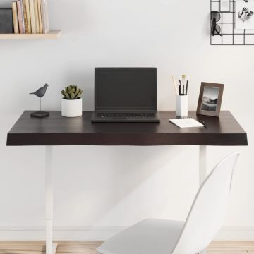 vidaXL Stalviršis, tamsiai ruda, 100x60x(2-6) cm, medienos masyvas
