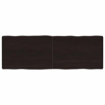 vidaXL Stalviršis, tamsiai ruda, 120x40x(2-6) cm, medienos masyvas