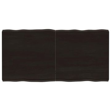 vidaXL Stalviršis, tamsiai ruda, 120x60x(2-6) cm, medienos masyvas