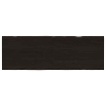 vidaXL Stalviršis, tamsiai ruda, 140x50x(2-4) cm, medienos masyvas