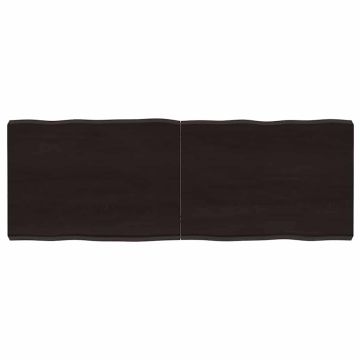 vidaXL Stalviršis, tamsiai ruda, 140x50x(2-6) cm, medienos masyvas