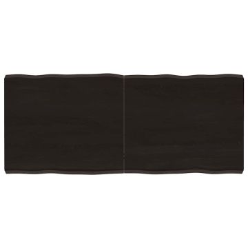 vidaXL Stalviršis, tamsiai ruda, 140x60x(2-6) cm, medienos masyvas