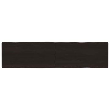 vidaXL Stalviršis, tamsiai ruda, 200x50x(2-6) cm, medienos masyvas
