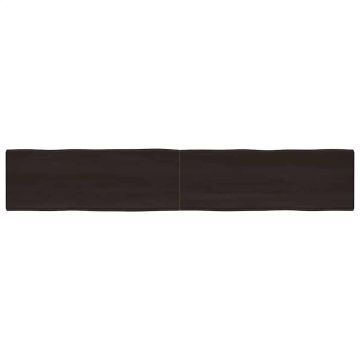vidaXL Stalviršis, tamsiai ruda, 220x40x(2–6)cm, medienos masyvas