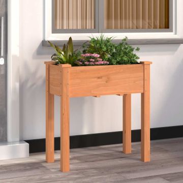 vidaXL Lovelis su įdėklu, rudas, 71x37x76cm, eglės medienos masyvas