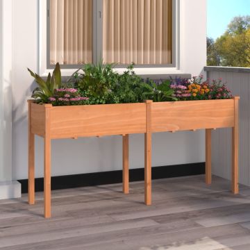 vidaXL Lovelis su įdėklu, rudas, 161x45x76cm, eglės medienos masyvas
