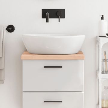 vidaXL Vonios kambario stalviršis, 40x30x(2-4) cm, medienos masyvas