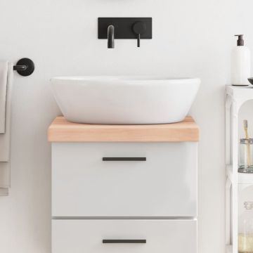 vidaXL Vonios kambario stalviršis, 40x50x(2–6)cm, medienos masyvas