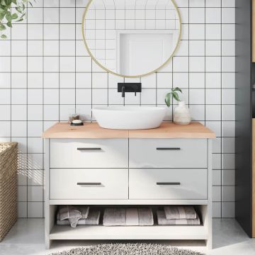 vidaXL Vonios kambario stalviršis, 120x60x(2-4) cm, medienos masyvas