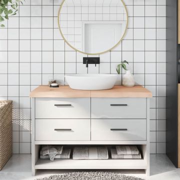 vidaXL Vonios kambario stalviršis, 120x60x(2-6) cm, medienos masyvas