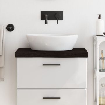 vidaXL Vonios stalviršis, tamsiai rudas, 60x40x(2-6)cm, mediena