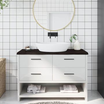 vidaXL Vonios stalviršis, tamsiai rudas, 120x60x(2-4)cm, mediena