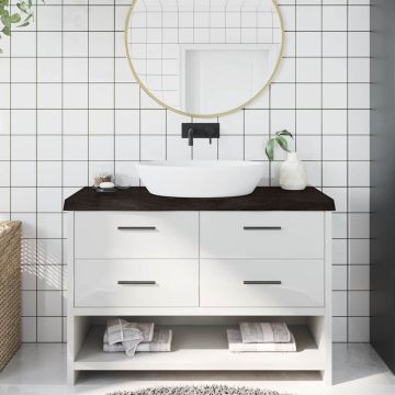 vidaXL Vonios stalviršis, tamsiai rudas, 120x60x(2-6)cm, mediena