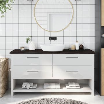 vidaXL Vonios stalviršis, tamsiai rudas, 160x40x(2-4)cm, mediena