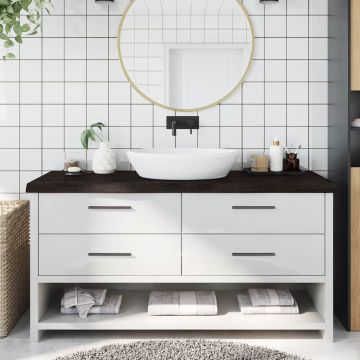 vidaXL Vonios stalviršis, tamsiai rudas, 160x60x(2-6)cm, mediena