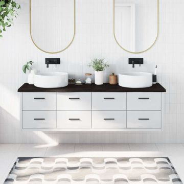 vidaXL Vonios stalviršis, tamsiai rudas, 180x60x(2-4)cm, mediena