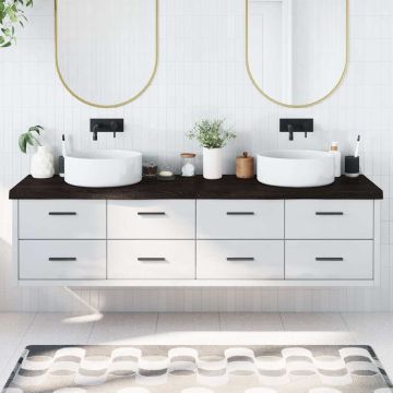vidaXL Vonios stalviršis, tamsiai rudas, 200x60x(2-6)cm, mediena