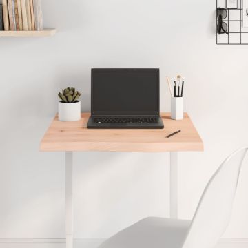 vidaXL Stalviršis, 60x60x(2–4)cm, neapdorotas ąžuolo medienos masyvas