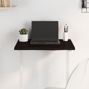 vidaXL Stalviršis, tamsiai rudas, 60x40x2cm, ąžuolo masyvas