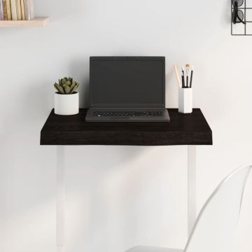 vidaXL Stalviršis, tamsiai rudas, 60x40x(2–6)cm, ąžuolo masyvas