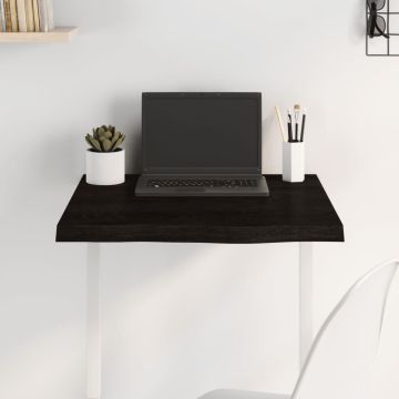 vidaXL Stalviršis, tamsiai rudas, 60x60x(2-4) cm, ąžuolo masyvas