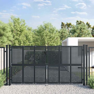 vidaXL Sodo vartai, antracito spalvos, 300x150 cm, plienas