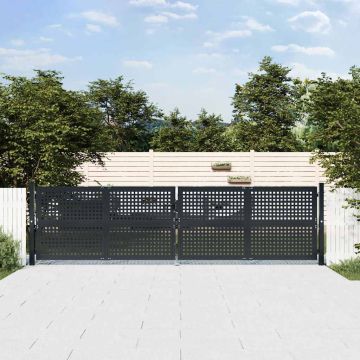vidaXL Sodo vartai, antracito spalvos, 400x125 cm, plienas