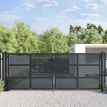 vidaXL Sodo vartai, antracito spalvos, 400x125 cm, plienas